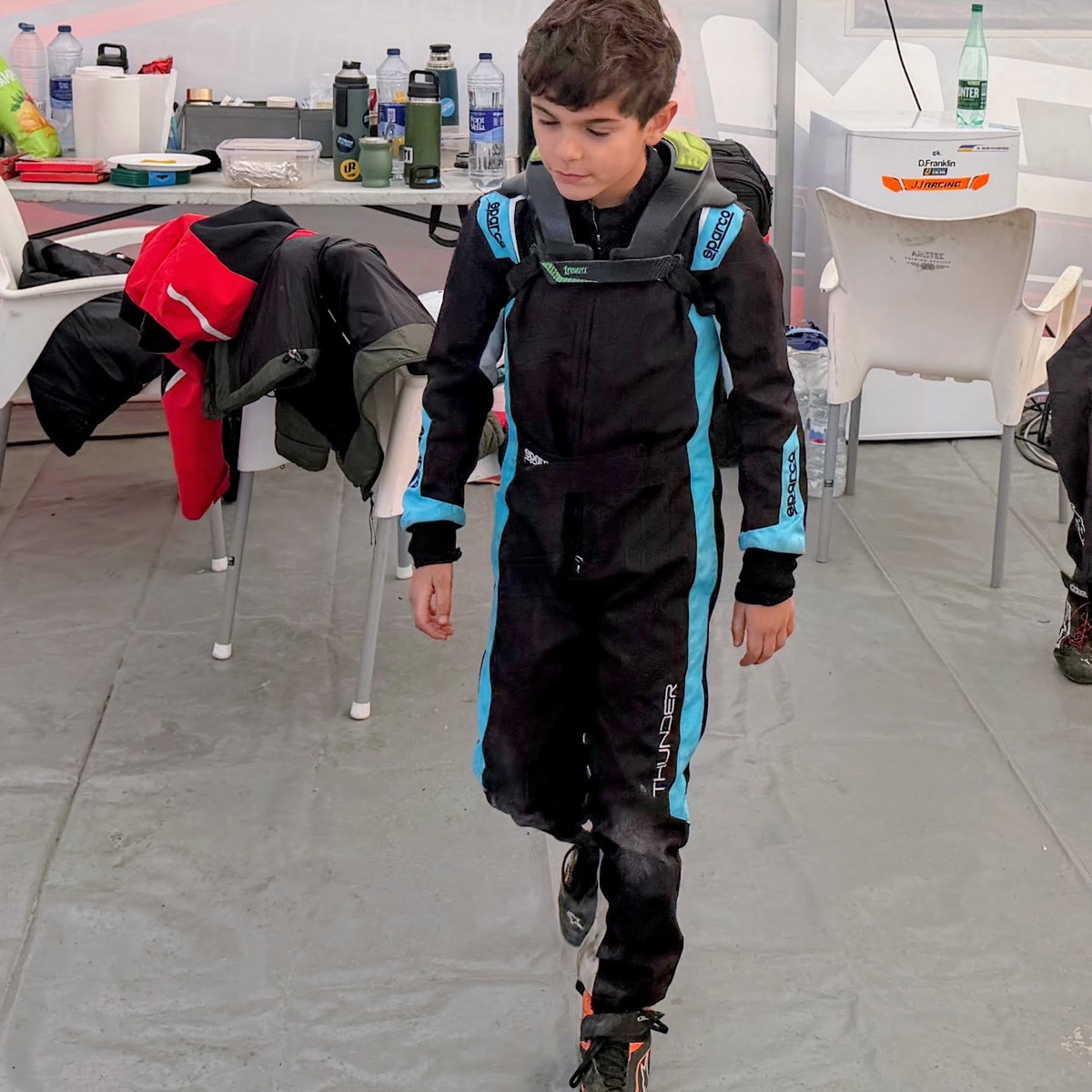 Rome A, piloto de la categoría Mini, en una sesión de entrenamiento en el Kartódromo Internacional Lucas Guerrero